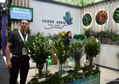 Michaell Chaparro of The Green Genie, a grower of foliages. The ruscus, which he is standing next to, is their most popular product in the USA and UK.